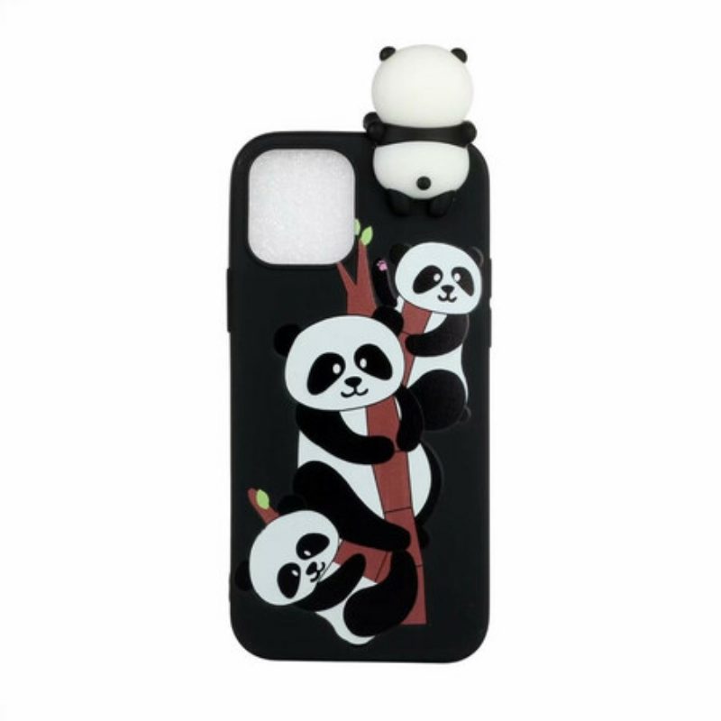 Telefoonhoesje voor iPhone 13 Pro 3d Panda's Op Bamboe