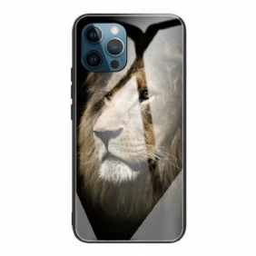 Telefoonhoesje voor iPhone 13 Pro Leeuwenkop Van Gehard Glas