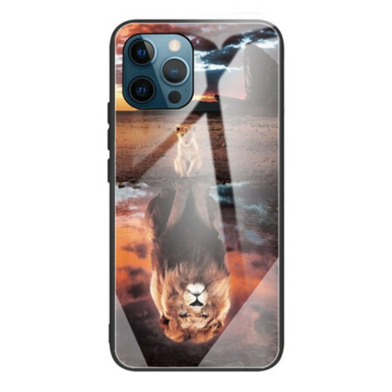 Telefoonhoesje voor iPhone 13 Pro Lion Cub's Dream Gehard Glas