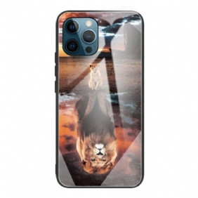 Telefoonhoesje voor iPhone 13 Pro Lion Cub's Dream Gehard Glas