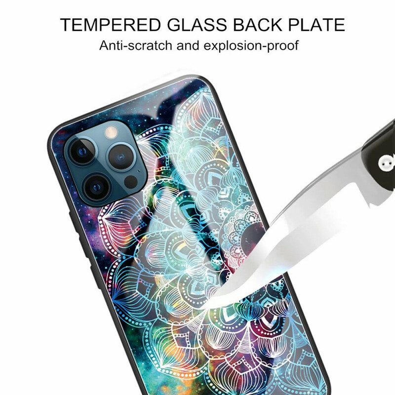 Telefoonhoesje voor iPhone 13 Pro Mandala Gehard Glas