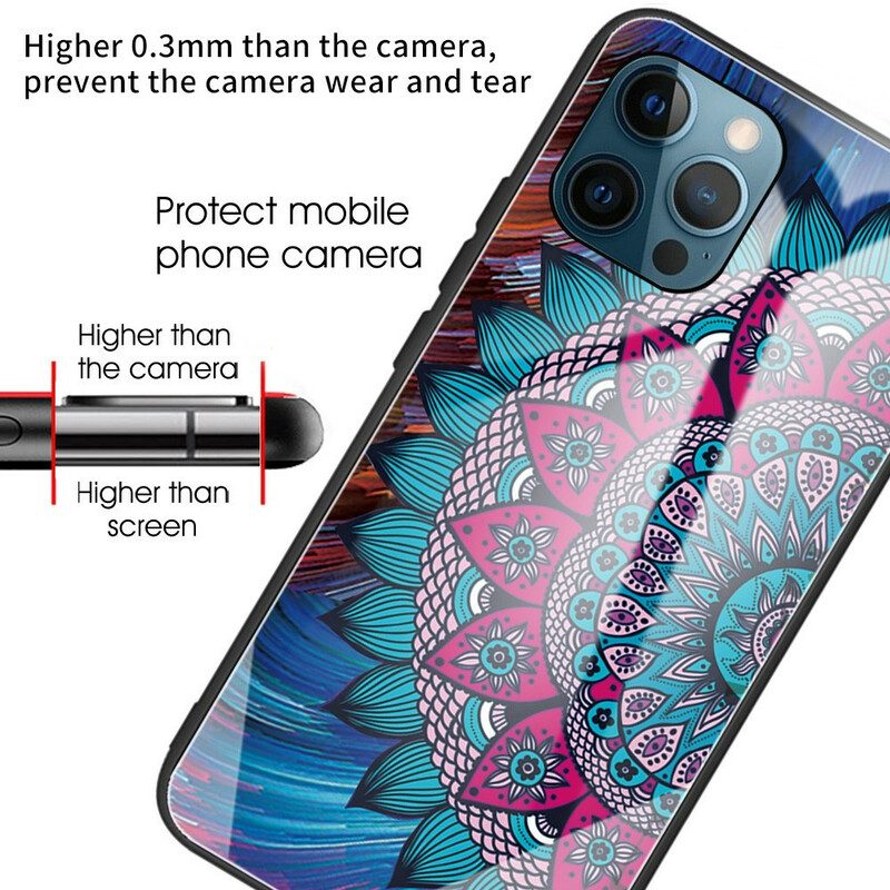 Telefoonhoesje voor iPhone 13 Pro Mandala Gehard Glas