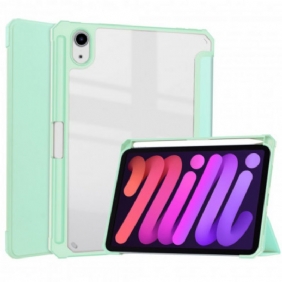 Bescherming Hoesje voor iPad Mini 6 (2021) Kunstleer En Transparante Achterkant