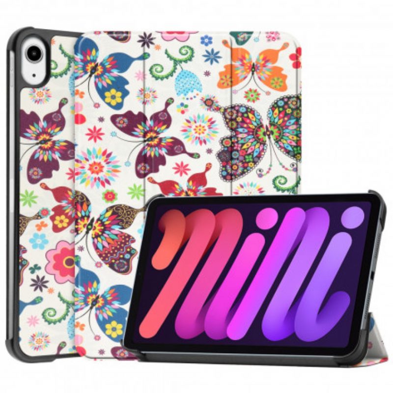 Bescherming Hoesje voor iPad Mini 6 (2021) Verbeterde Vlinders En Bloemen