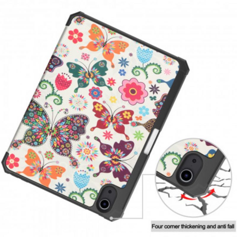 Bescherming Hoesje voor iPad Mini 6 (2021) Vintage Bloem Pennenhouder