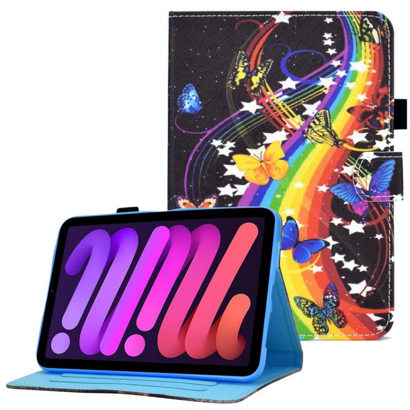 Flip Case voor iPad Mini 6 (2021) Regenboog Vlinders