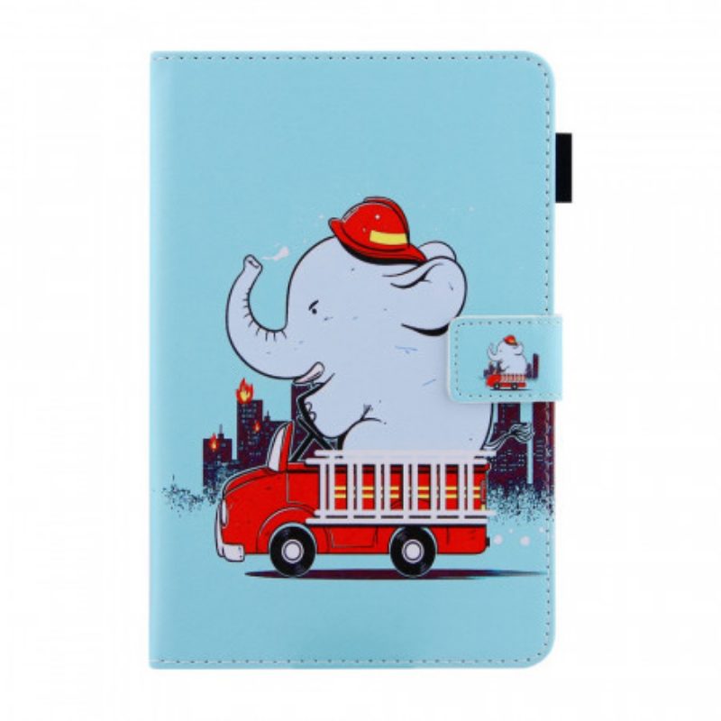 Folio-hoesje voor iPad Mini 6 (2021) Brandweerman Olifant