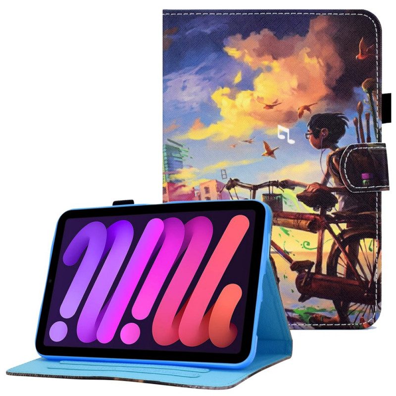 Folio-hoesje voor iPad Mini 6 (2021) Fiets Kunst