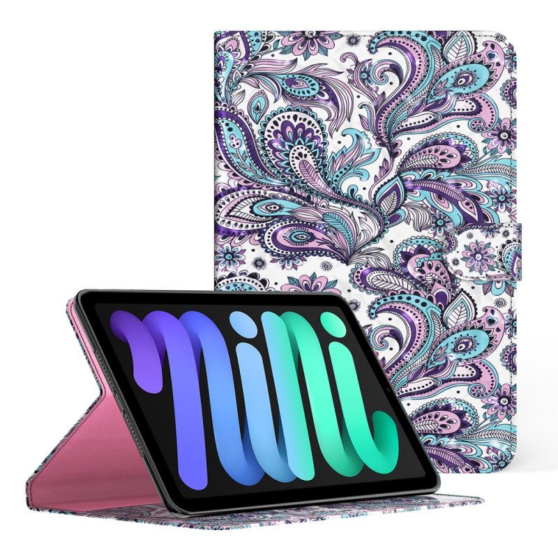 Folio-hoesje voor iPad Mini 6 (2021) Lichtvlek Paisley-patroon