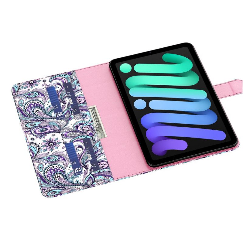 Folio-hoesje voor iPad Mini 6 (2021) Lichtvlek Paisley-patroon