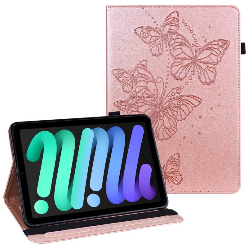 Folio-hoesje voor iPad Mini 6 (2021) Vlinders Gedrukt Patroon