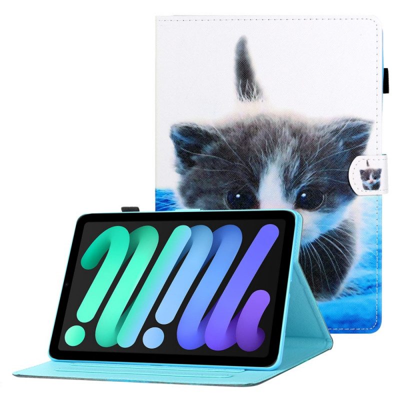 Leren Hoesje voor iPad Mini 6 (2021) Emotionele Kat