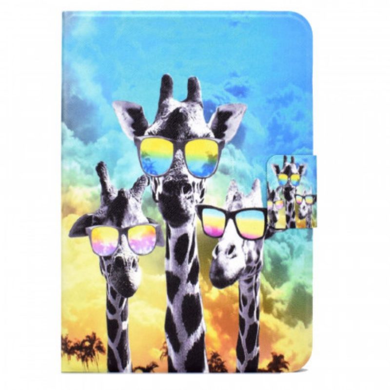 Leren Hoesje voor iPad Mini 6 (2021) Funky Giraffen