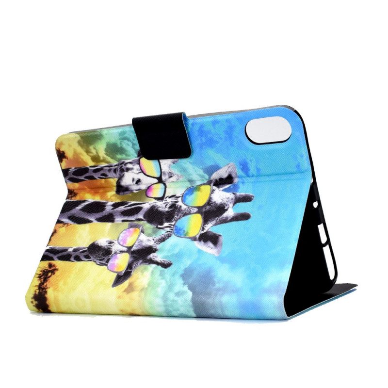 Leren Hoesje voor iPad Mini 6 (2021) Funky Giraffen