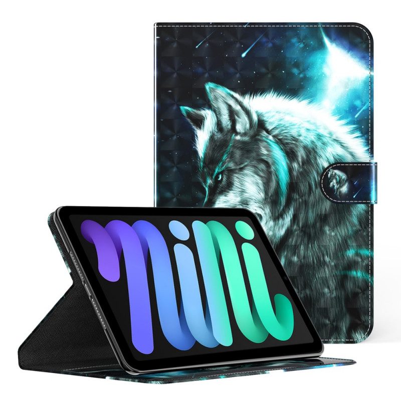 Leren Hoesje voor iPad Mini 6 (2021) Lichtvlek Wilde Wolf