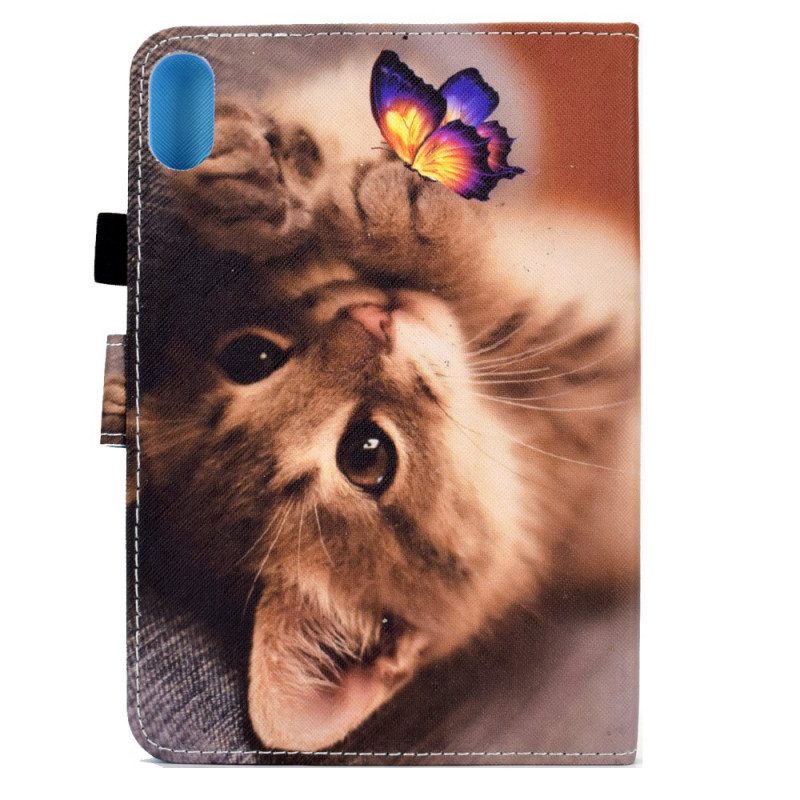 Leren Hoesje voor iPad Mini 6 (2021) Mijn Kitten En Vlinder