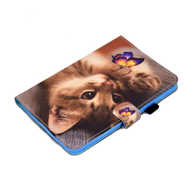 Leren Hoesje voor iPad Mini 6 (2021) Mijn Kitten En Vlinder