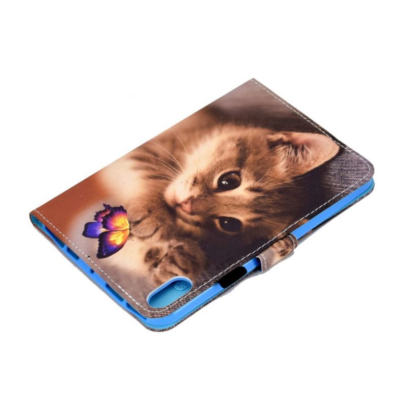 Leren Hoesje voor iPad Mini 6 (2021) Mijn Kitten En Vlinder