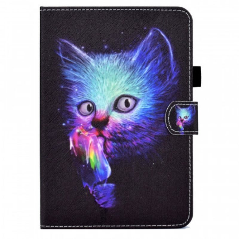 Leren Hoesje voor iPad Mini 6 (2021) Psycho Kat