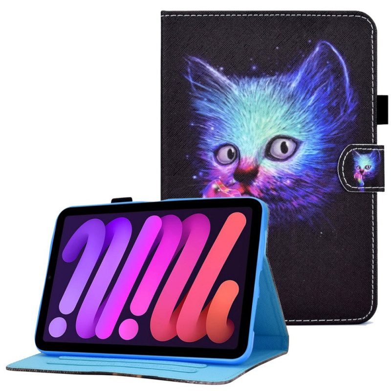 Leren Hoesje voor iPad Mini 6 (2021) Psycho Kat