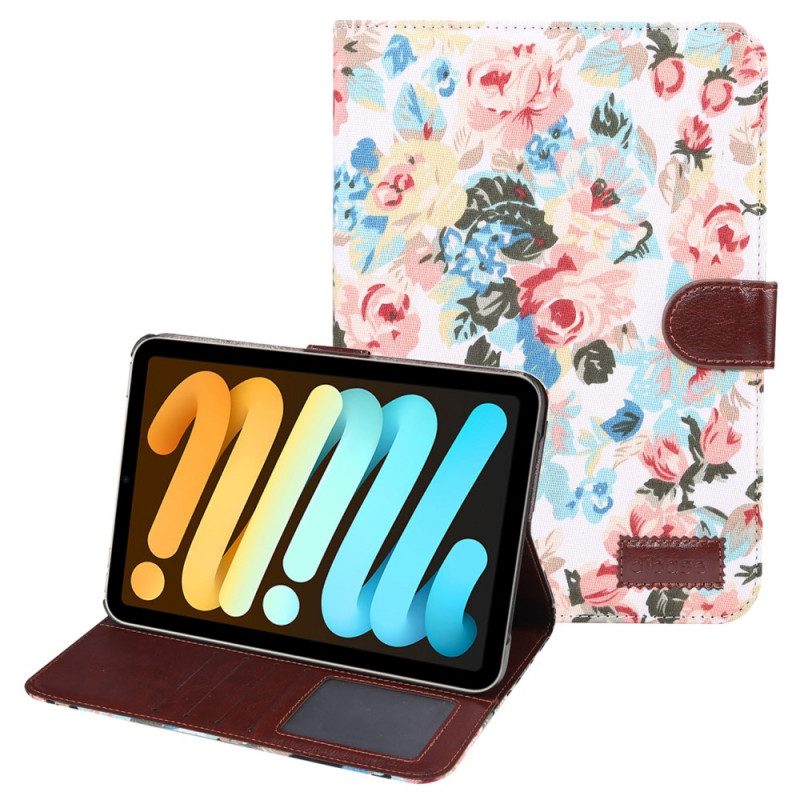 Leren Hoesje voor iPad Mini 6 (2021) Vrijheid Bloemen