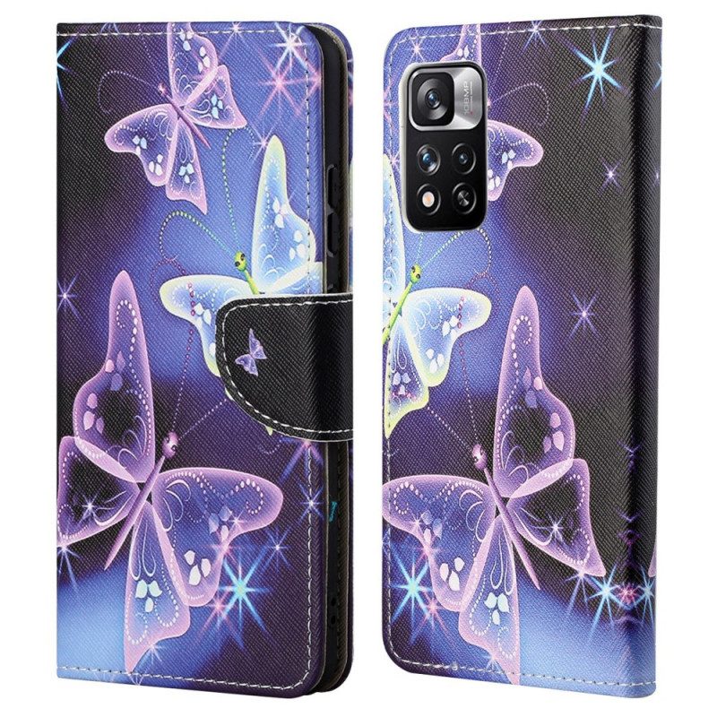 Flip Case voor Xiaomi Redmi Note 11 Pro / 11 Pro 5G Neonvlinders