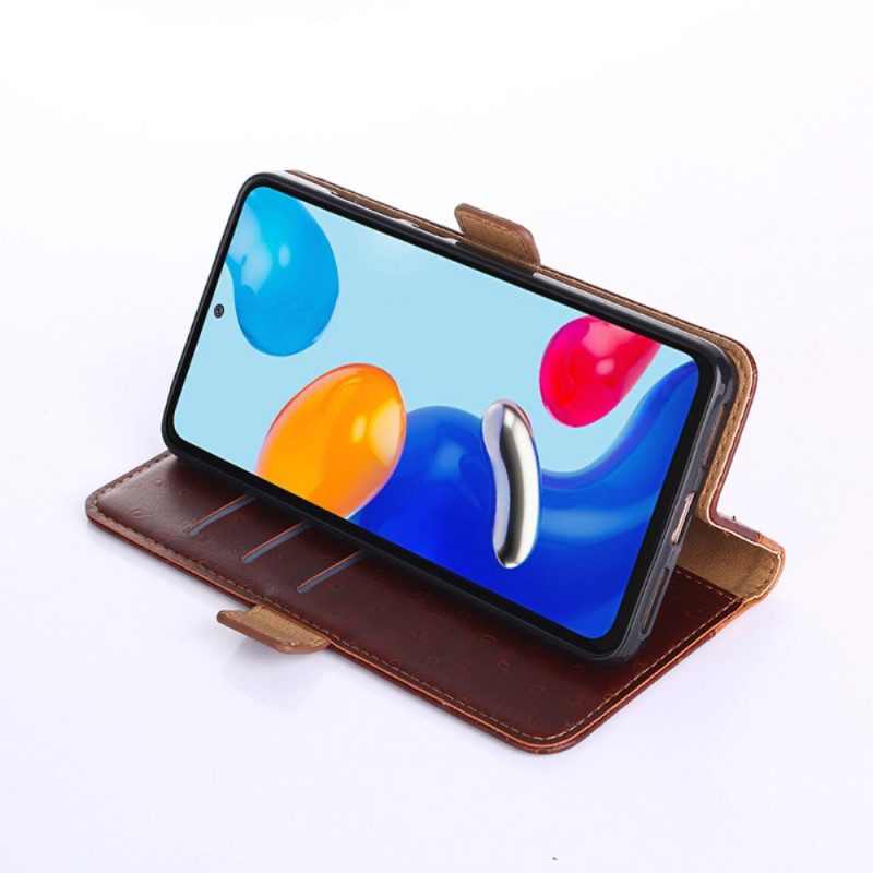 Flip Case voor Xiaomi Redmi Note 11 Pro / 11 Pro 5G Struisvogel Huidtextuur