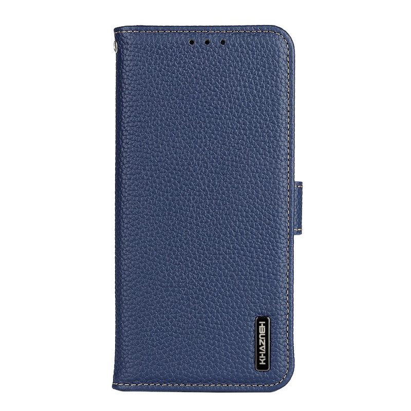 Folio-hoesje voor Xiaomi Redmi Note 11 Pro / 11 Pro 5G Echt Khazneh Litchi Leer