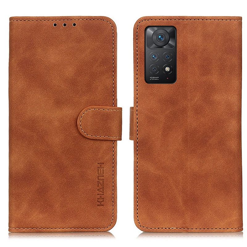 Folio-hoesje voor Xiaomi Redmi Note 11 Pro / 11 Pro 5G Khazneh Vintage Leereffect