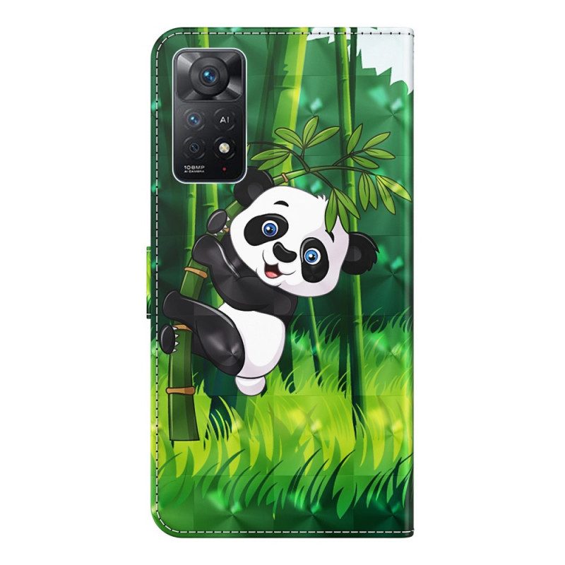 Folio-hoesje voor Xiaomi Redmi Note 11 Pro / 11 Pro 5G Panda En Bamboe