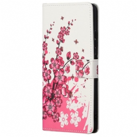 Folio-hoesje voor Xiaomi Redmi Note 11 Pro / 11 Pro 5G Tropische Bloemen