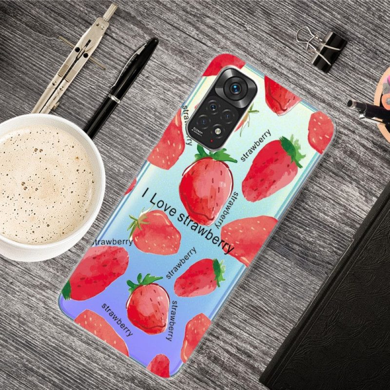 Hoesje voor Xiaomi Redmi Note 11 Pro / 11 Pro 5G Aardbeien / Ik Hou Van Aardbei