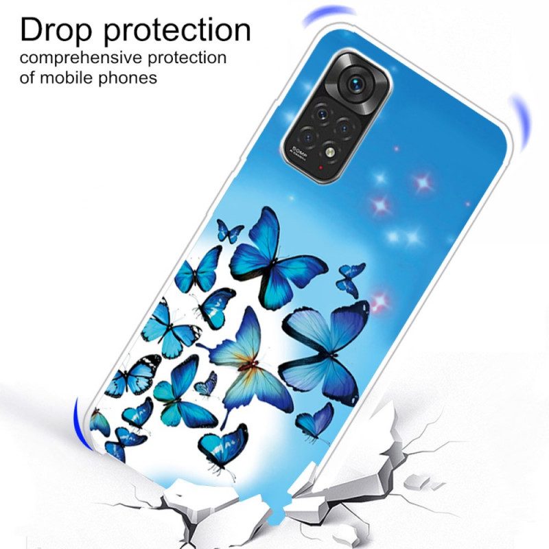 Hoesje voor Xiaomi Redmi Note 11 Pro / 11 Pro 5G Blauwe Vlinders