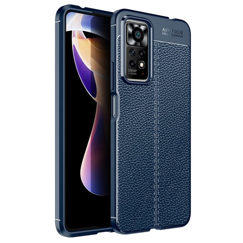 Hoesje voor Xiaomi Redmi Note 11 Pro / 11 Pro 5G Dubbellijnig Litchi-leereffect