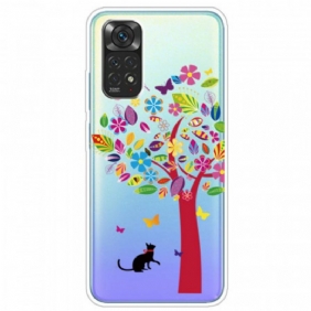 Hoesje voor Xiaomi Redmi Note 11 Pro / 11 Pro 5G Kat Onder De Kleurrijke Boom