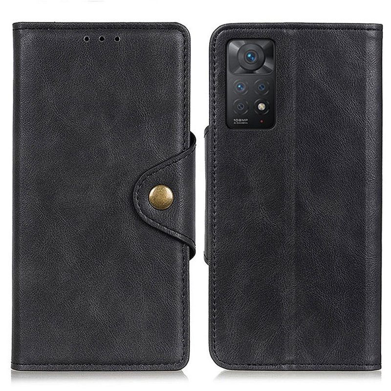 Leren Hoesje voor Xiaomi Redmi Note 11 Pro / 11 Pro 5G Knoop Van Imitatieleer