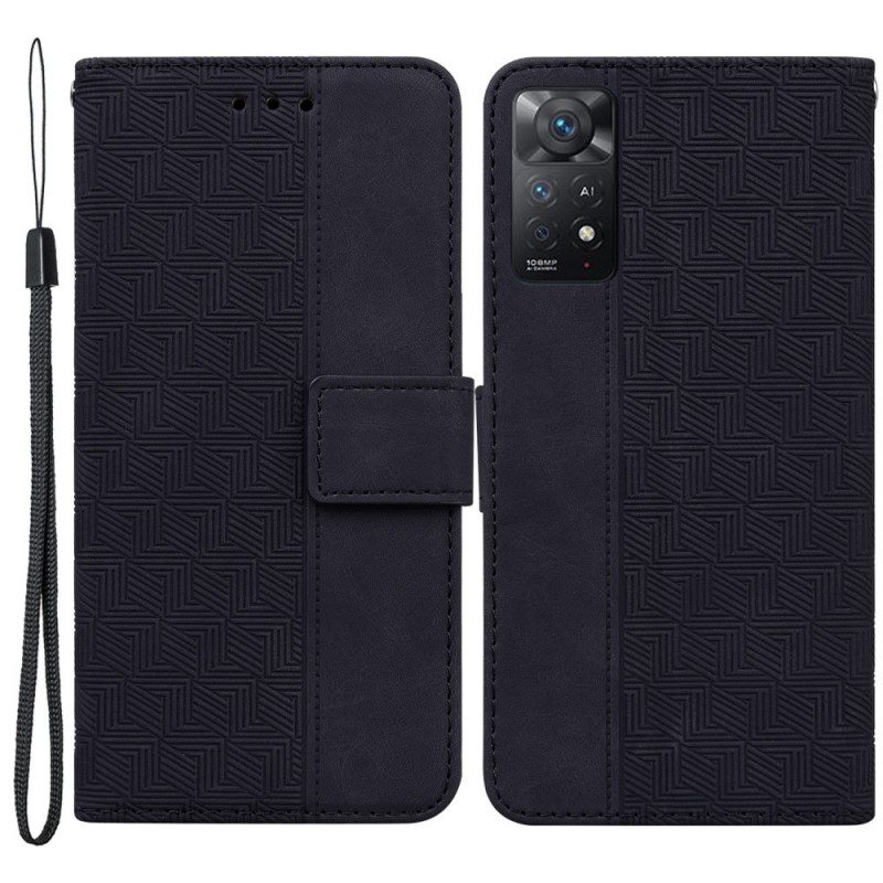 Leren Hoesje voor Xiaomi Redmi Note 11 Pro / 11 Pro 5G Met Ketting Patroon Met Bandjes