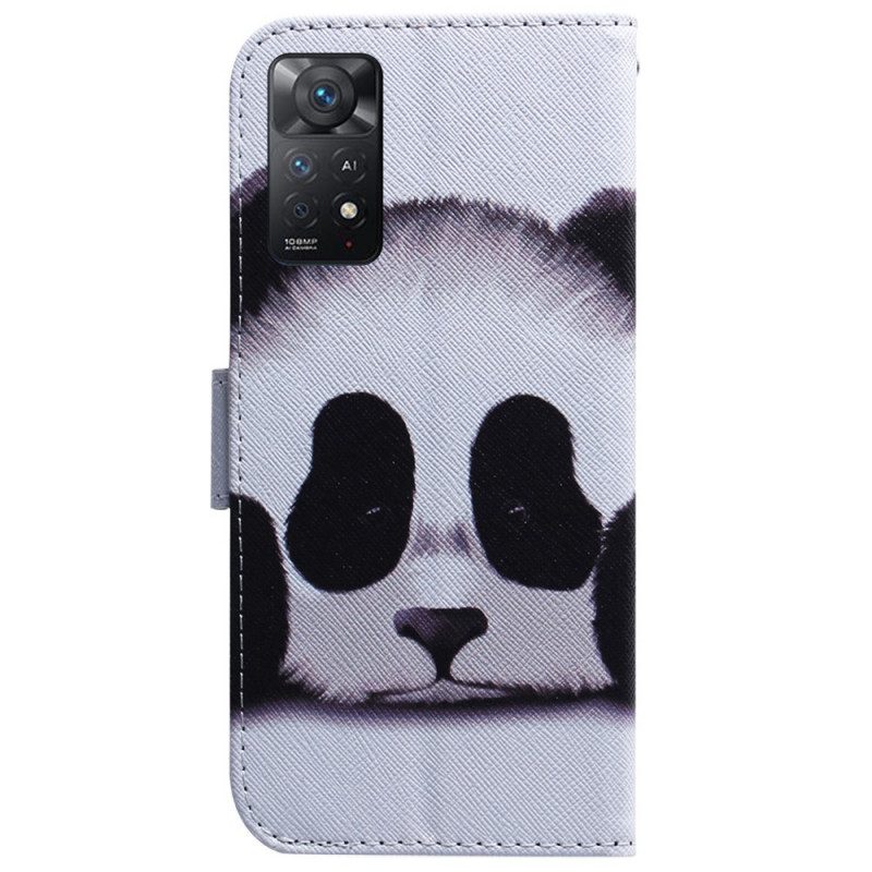 Leren Hoesje voor Xiaomi Redmi Note 11 Pro / 11 Pro 5G Panda Gezicht