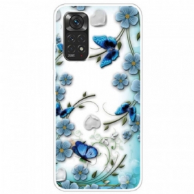 Telefoonhoesje voor Xiaomi Redmi Note 11 Pro / 11 Pro 5G Retro Vlinders En Bloemen