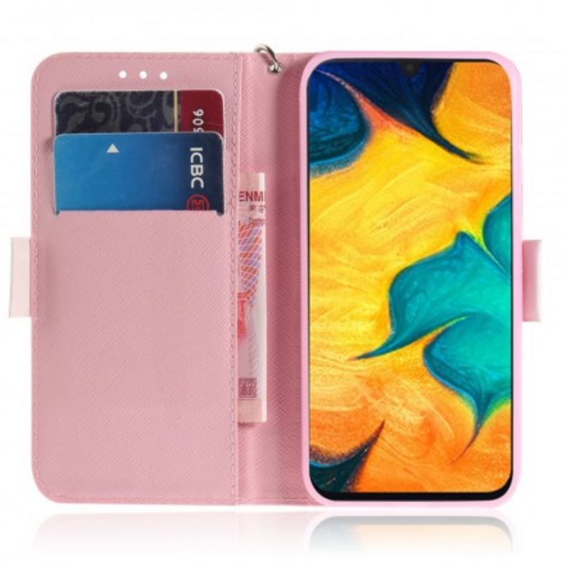 Flip Case voor Samsung Galaxy A30 Met Ketting String Hamsters