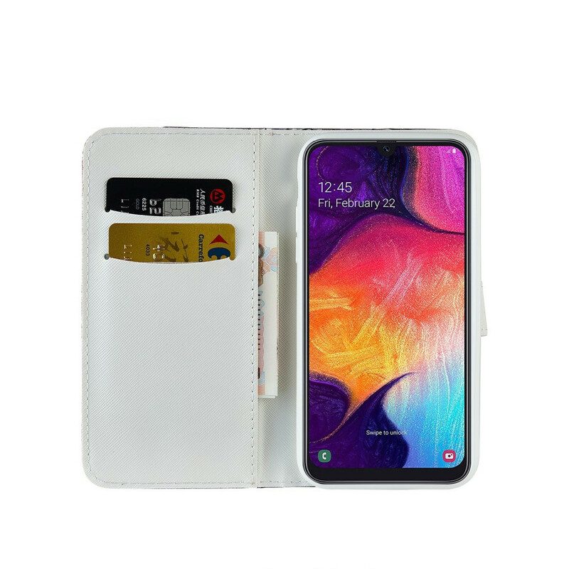 Folio-hoesje voor Samsung Galaxy A30 Krokodil Diamanten