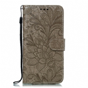 Folio-hoesje voor Samsung Galaxy A30 Met Ketting Riem Tribal Bloemen