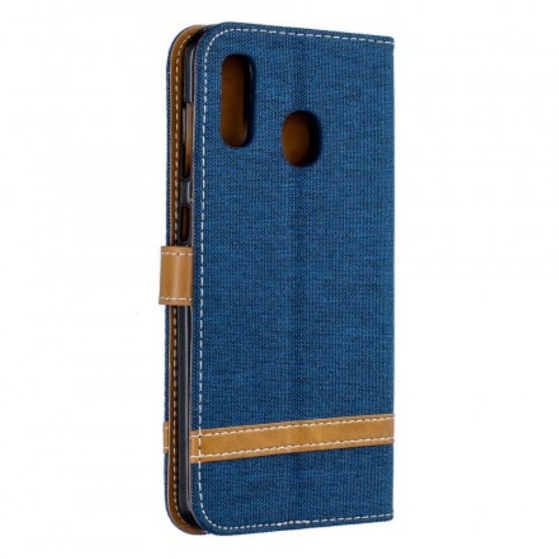 Folio-hoesje voor Samsung Galaxy A30 Stof En Leereffect