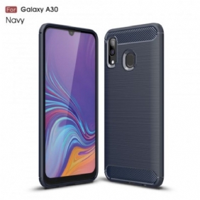 Hoesje voor Samsung Galaxy A30 Geborstelde Koolstofvezel