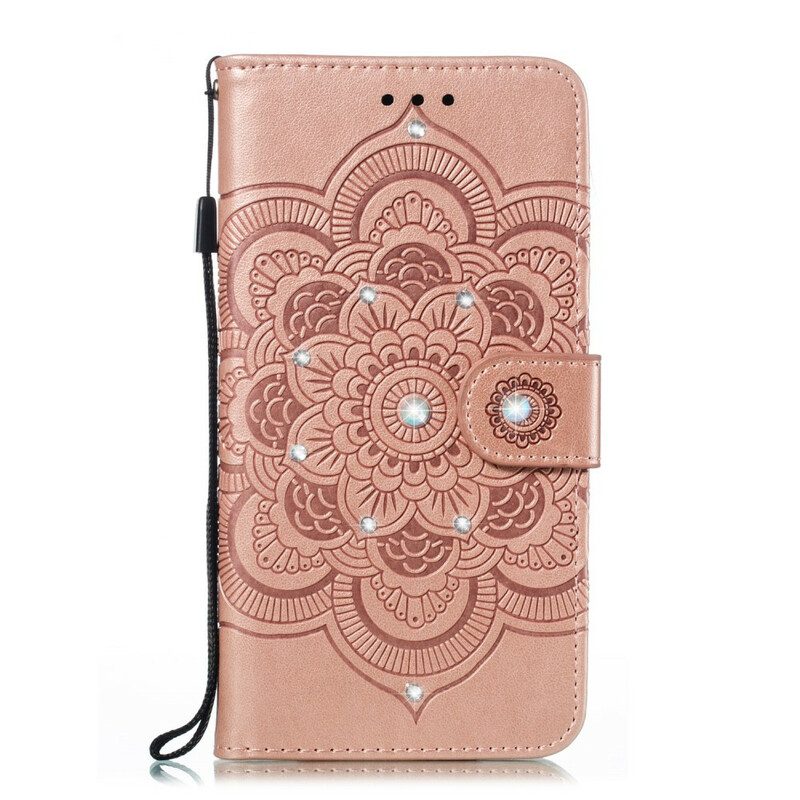 Leren Hoesje voor Samsung Galaxy A30 Mandala En Diamanten