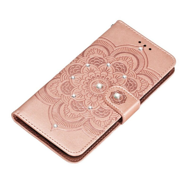 Leren Hoesje voor Samsung Galaxy A30 Mandala En Diamanten