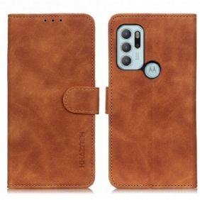 Folio-hoesje voor Moto G60S Khazneh Vintage Leereffect