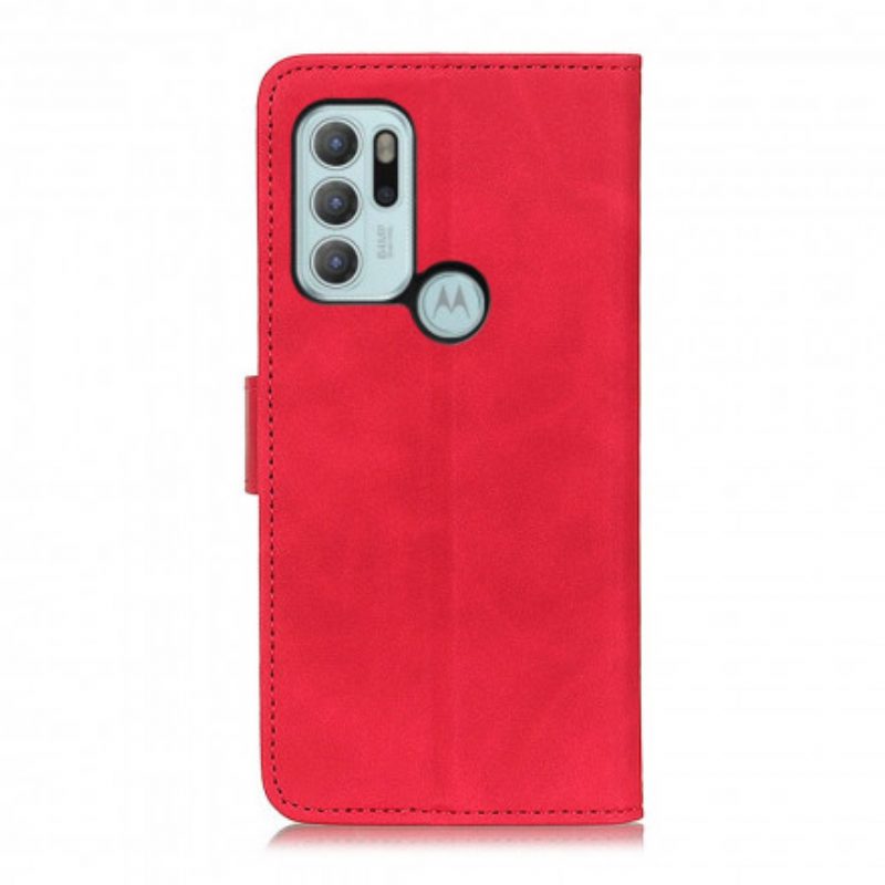 Folio-hoesje voor Moto G60S Khazneh Vintage Leereffect