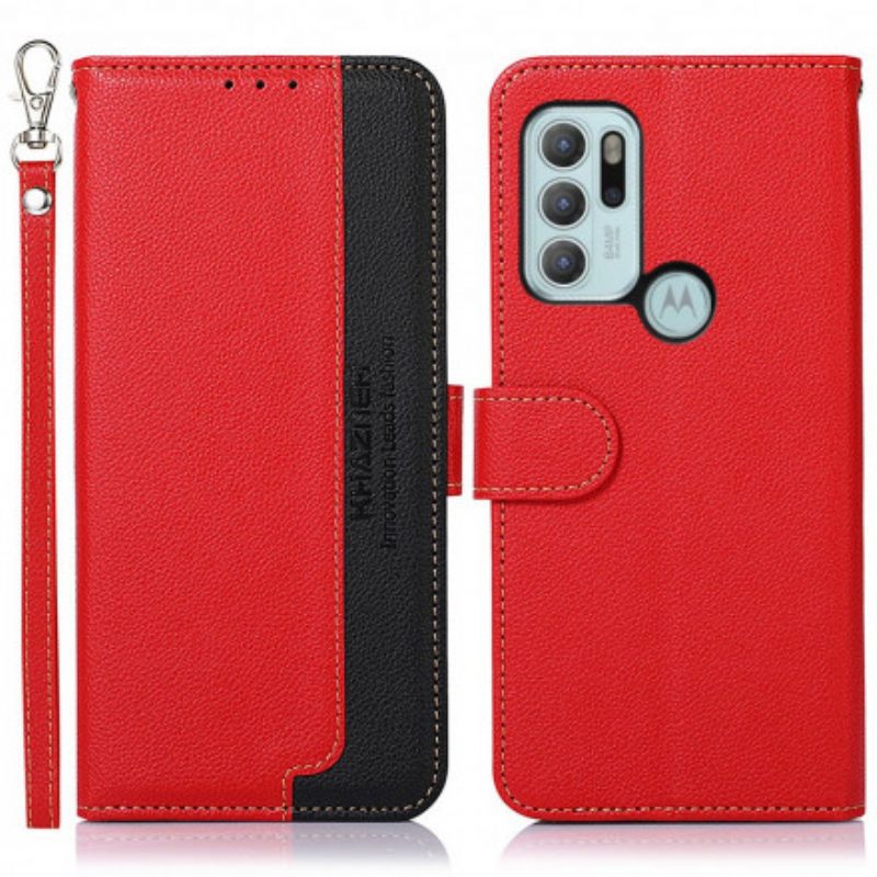 Folio-hoesje voor Moto G60S Lychee-stijl Rfid Khazneh