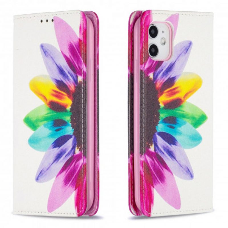 Bescherming Hoesje voor iPhone 11 Folio-hoesje Waterverf Bloem